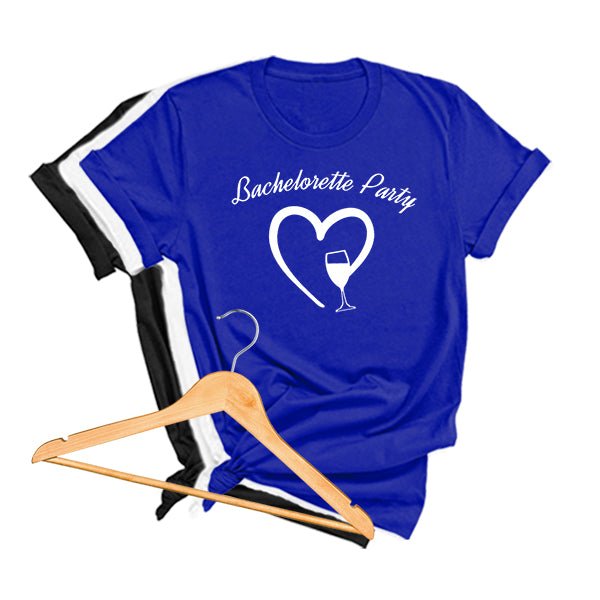 Personalized Bachelorette Party TShirts for Bride and Bridesmaids Set Of 4 TShirts - Gifts Are Blue