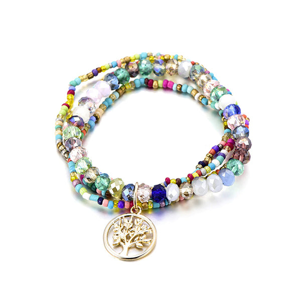 Boho Tree of Life Bracelet Multicolor Tree Charm