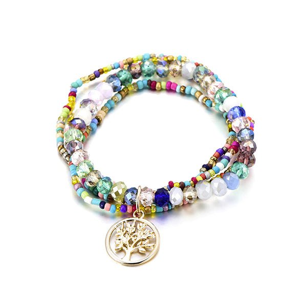 Boho Tree of Life Bracelet Multicolor Tree Charm