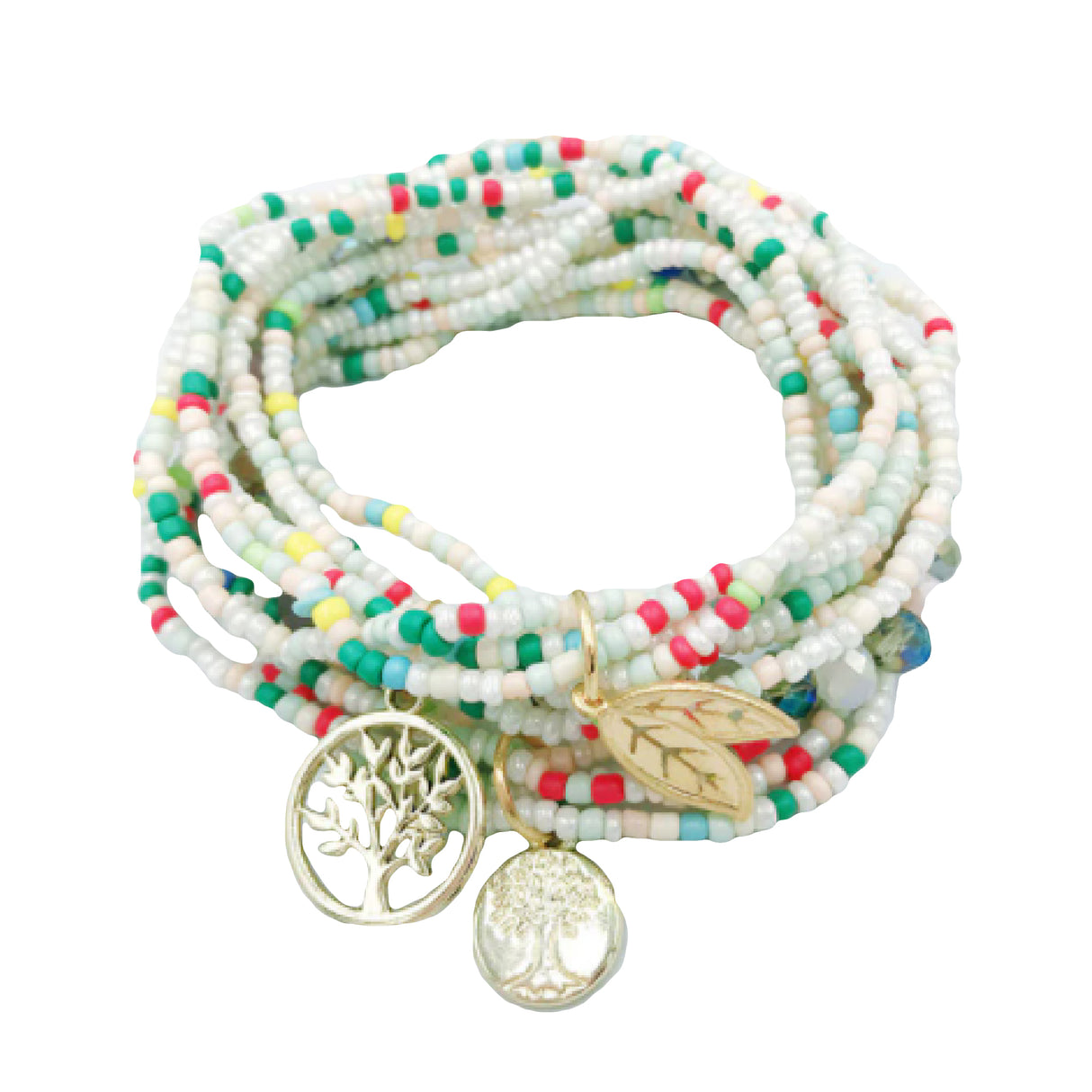 Boho Tree of Life Bracelet White Main