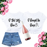 Boos and Booze Bridesmaids Bachelorette Party T-Shirts, Crewneck