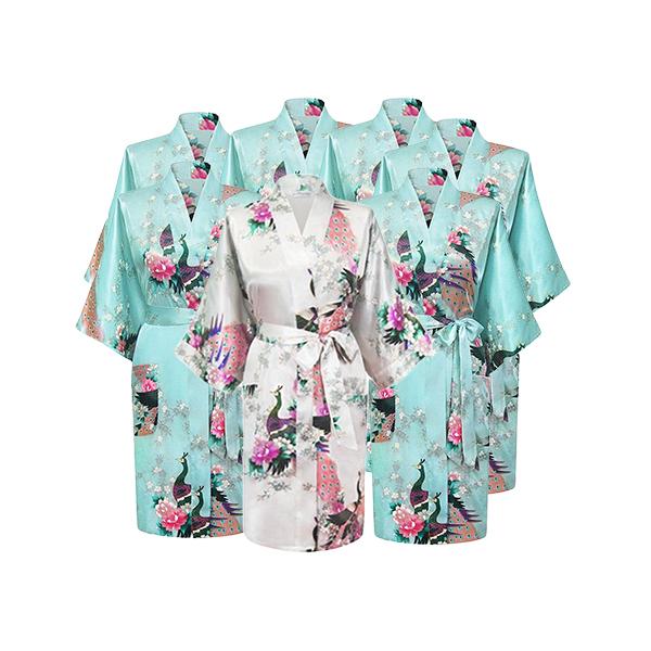 Bridesmaid Robes Set of 7 - Light Blue Robes for Women, all SKUs