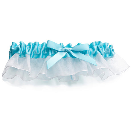 Bride Satin Wedding Garter,  Aqua Blue - Gifts Are Blue