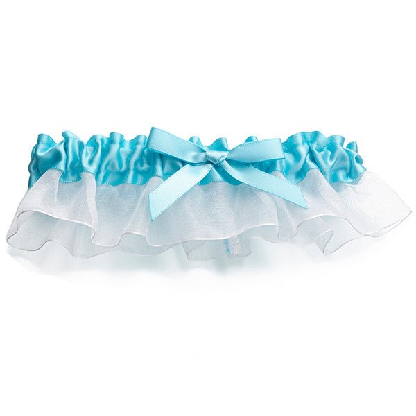 Bride Satin Wedding Garter, Aqua Blue - Gifts Are Blue