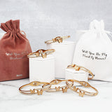 Butterfly Bracelet and Velvet Bag Proposal Gifts for Bridal Party, Set of 6