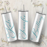 Personalized tumbler with name for wedding, bachelorette party, girls trip and more.  Minimalist tumbler style. 