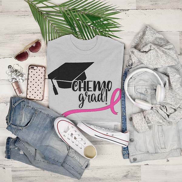 Chemo Grad Cancer Survivor Awareness TShirt - Gifts Are Blue