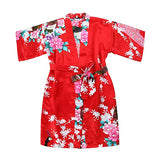 Red Mommy and Me Robes, Floral, Satin, Child Kimono Robe, all SKUs