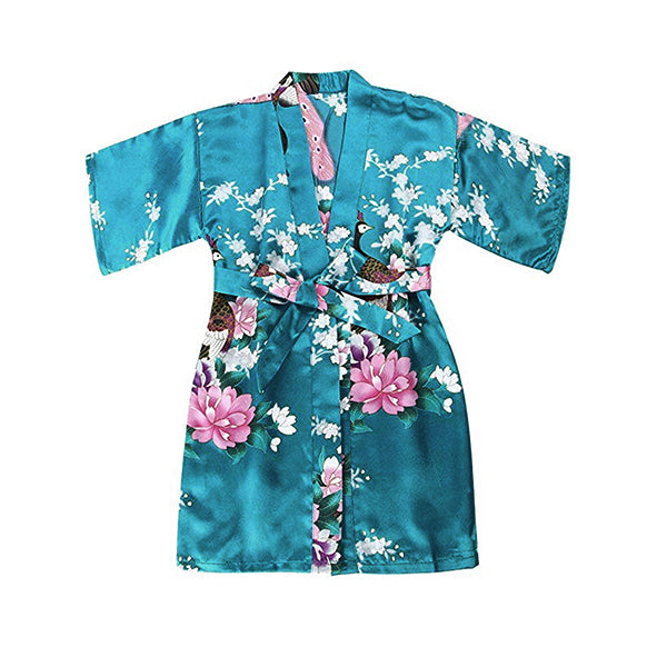 Child Robe Turquoise Blue - Toddler Robe - Flower Girl Robe Wedding, Lake Blue
