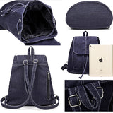Womens Denim Backpacks, Small, Various Color Washes