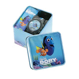 Disney Finding Dory LCD Watch in Colorful Gift Case, Black/Blue, Silicone Band, Round Face, Ages 3-6
