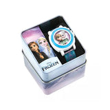 Disney Frozen II LCD Watch in Colorful Gift Case, White/Blue, Silicone Band