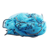 Elegant Flower Shaped Blue Womens Scarf Wrap - Gifts Are Blue - 6