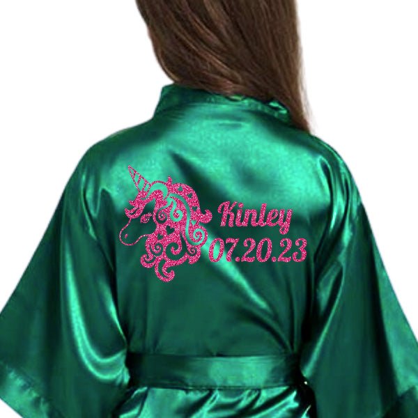 Unicorn Birthday Robes, Personalized Kids Robes with Unicorn Design, Birthday Party Robes, Sleepover Robes, Kids Bathrobes - Gifts Are Blue