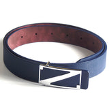Fashionable Blue Belt with Silver Z Buckle - Gifts Are Blue - 1