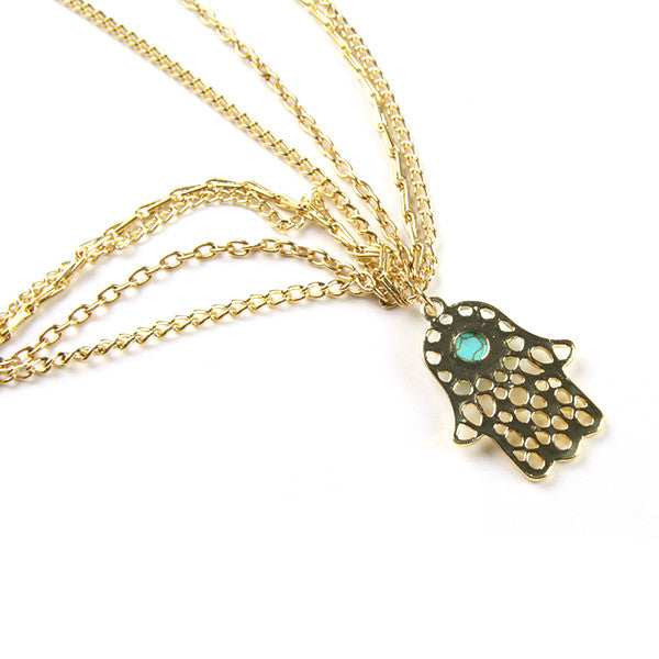 Vintage Gold Plated Turquoise Hair Chain / Headband - Gifts Are Blue - 4