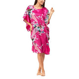Floral Kimono Nightgown, Kaftan Style, Bright Pink