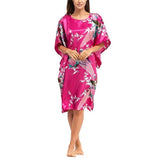 Floral Kimono Nightgown, Kaftan Style, Main, Bright Pink