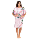 Womens Satin Nightgown, Floral Kaftan Sleepwear, Fits up to 16/18