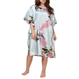 Floral Kimono Nightgown, Kaftan Style, Main, Sky Blue