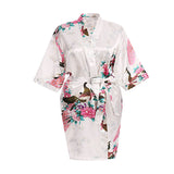 Womens Plus Size Kimono Robe - White