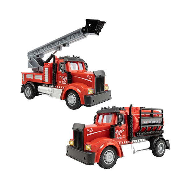 Force1 Mini FireFighter Remote Control Trucks - 2 Pack Set - Main - Tank w Boom Trucks