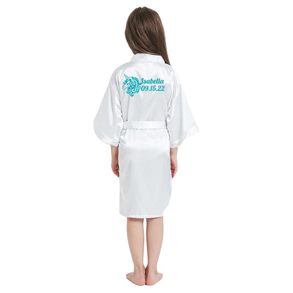 Unicorn Birthday Robes, Personalized Kids Robes with Unicorn Design, Birthday Party Robes, Sleepover Robes, Kids Bathrobes - Gifts Are Blue