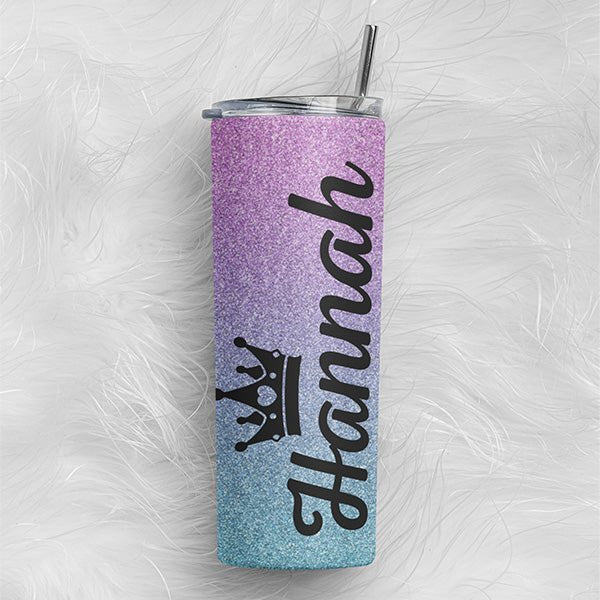 Personalized Ombre Tumbler for Girls and Women with Name and Symbols for Dance Teams and Parties - Gifts Are Blue