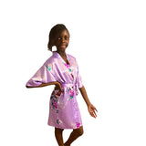 Lavender Mommy and Me Robes, Floral, Satin, Child Kimono Robe, all SKUs