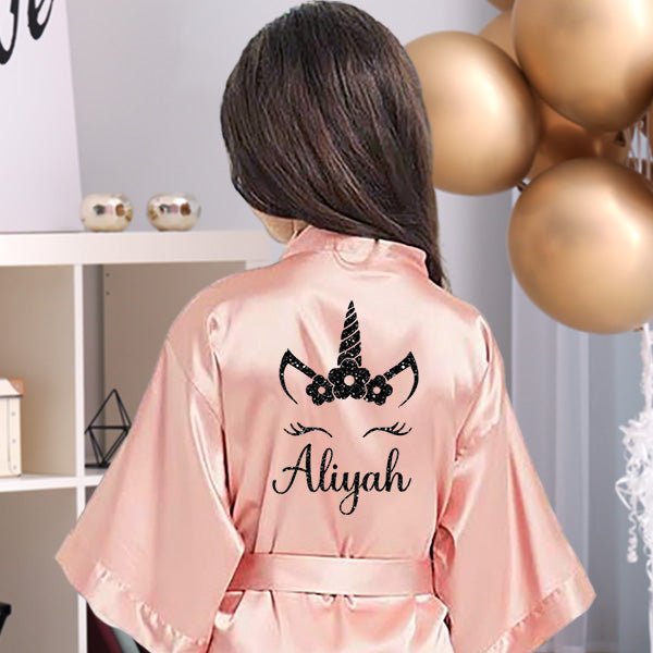 Unicorn Birthday Robes, Personalized Kids Robes with Unicorn Design, Birthday Party Robes, Sleepover Robes, Kids Bathrobes - Gifts Are Blue