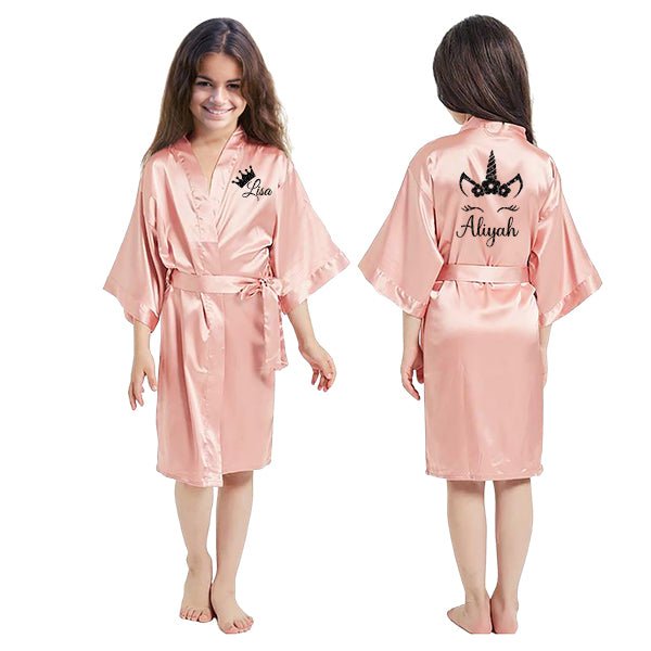 Unicorn Birthday Robes, Personalized Kids Robes with Unicorn Design, Birthday Party Robes, Sleepover Robes, Kids Bathrobes - Gifts Are Blue