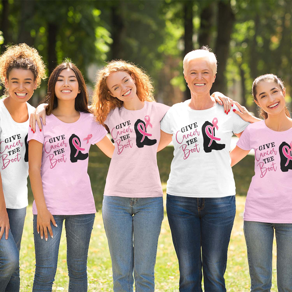 Give Cancer The Boot Cancer Awareness TShirt - Gifts Are Blue