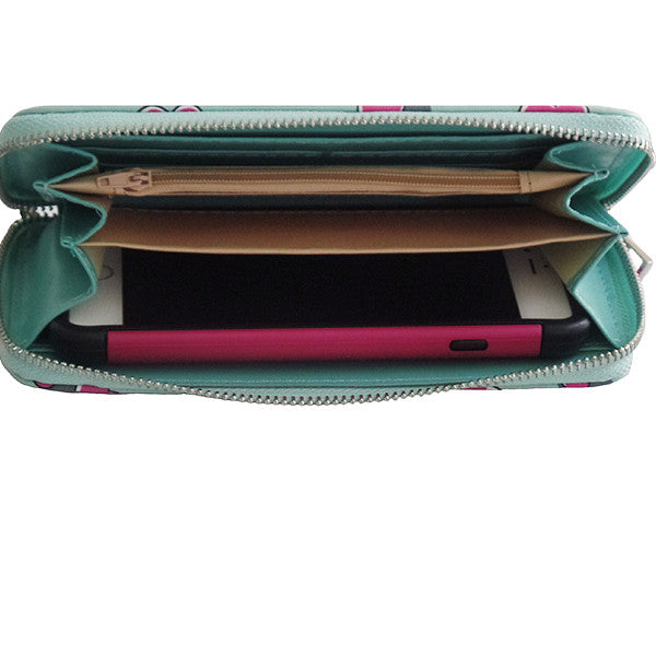 Hearts Wallet Phone Case with Zipper - Gifts Are Blue - 2