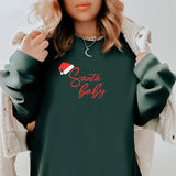 Dark green sweatshirt with Santa Baby design for Christmas. all SKUs