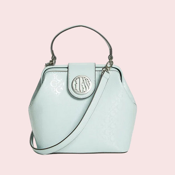 Christi Mini Frame Satchel by Guess - FF828395/14136569 - Womens Handbag - Small - Pale Blue - Maini