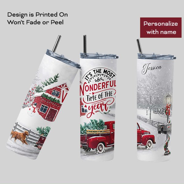 It's the Most Wonderful Time of the Year Tumbler for Christmas for Men and Women - Gifts Are Blue
