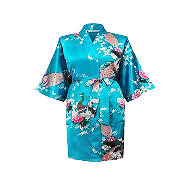 Floral Womens Plus Size Robe, Lake Blue