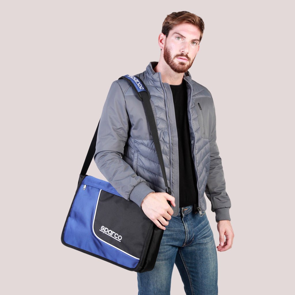 Sparco Blue Crossbody Messenger Style Laptop Bag, SL - Gifts Are Blue