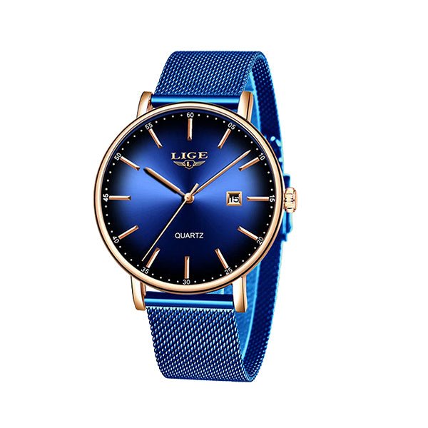 LIGE Womens Simple Elegance Watch, 30M Waterproof - Gifts Are Blue