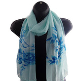 Lightweight Womens Scarf Shawl with Beautiful Design - Gifts Are Blue - 1