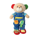 Linzy 16 Inch Educational Teddy Bear, Motor Skills Development Toy, Learn How to Dress - Ages 3-5