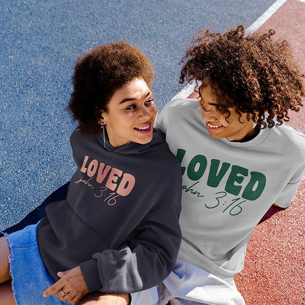 A great Christian shirt for all ages and sizes. This love shirt with the bible verse John 3 16 is available in petite to plus sizes for women, men and youths. all SKUs