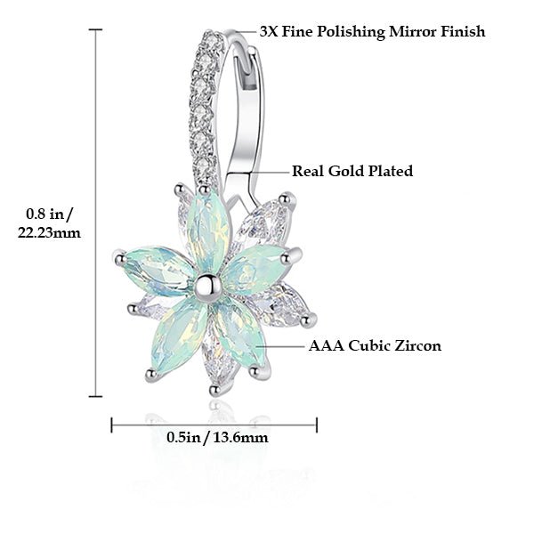 Luoteemi Womens Earrings Flower Sky Blue-details