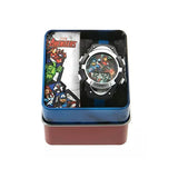 Marvel Avengers LCD Watch in Colorful Gift Case - Silicone Band - Round Face - Boys Watch - Ages 4 to 7 - Captain America, Iron Man, Black Widow and Hulk