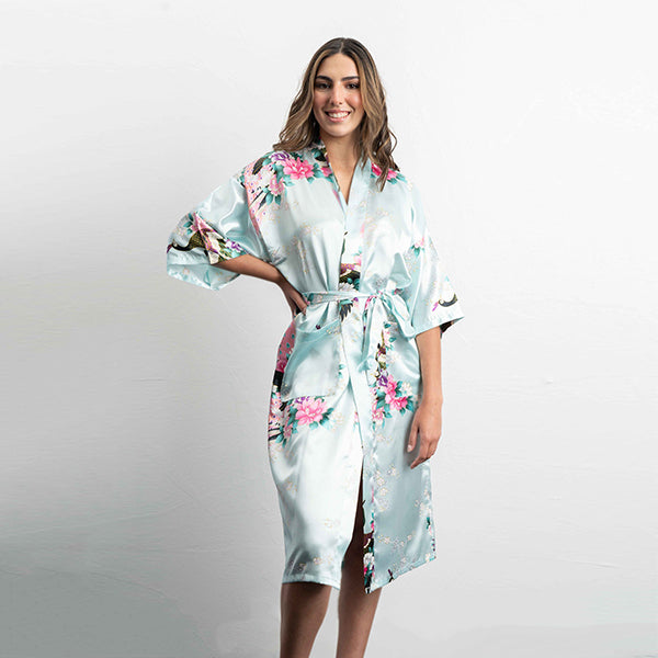 Medium Length Bridesmaid Robes Sky Blue Main