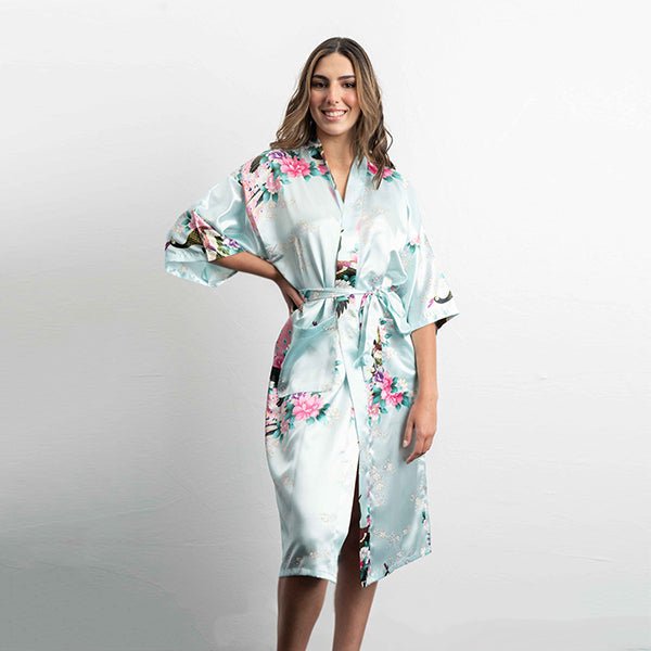 Medium Length Bridesmaid Robes Sky Blue Main