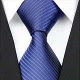 Mens Blue On Blue Striped Necktie, Wide Width