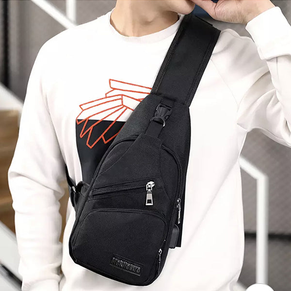 Sling Bag for Men with Plug & Port - Polyester - Versatile Crossbody Bag – Gifts Are Blue