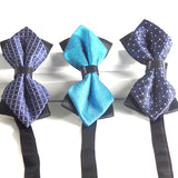 Blue Pre-Tied Diamond Point Formal Bow Ties