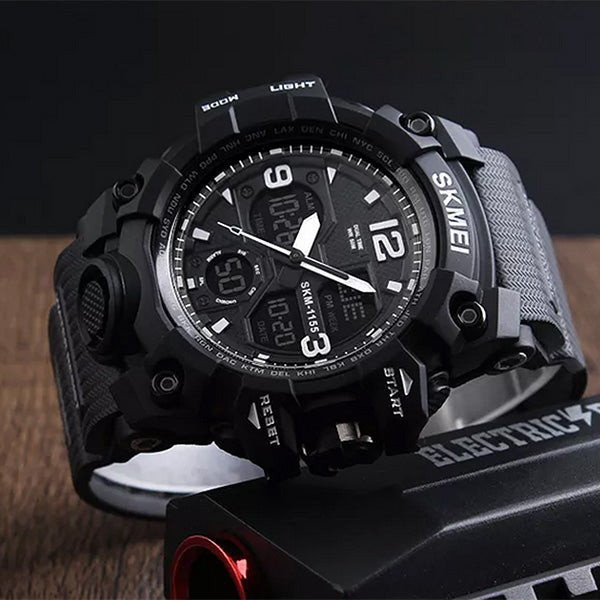 SKMEI Mens Military Waterproof Dual Display Watch with Gift Box - Gifts Are Blue